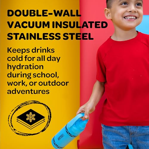 Image of CamelBak Crayola Chug Insulated Stainless Steel Water Bottle, Cold Retention Design with Spill Resistant Chug Lid for Everyday Hydration, 16oz, Mountain Meadow