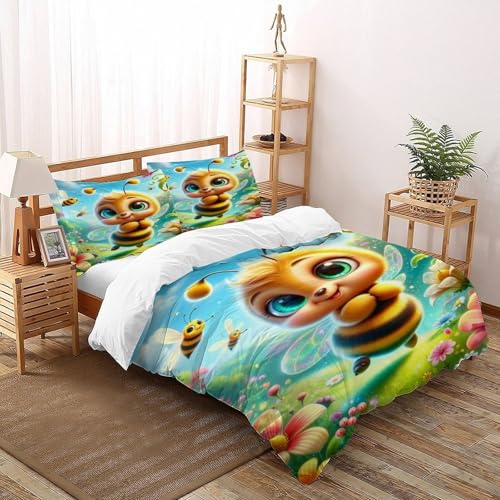 Housse de couette bee parure lit microfibres 260x220cm - 2