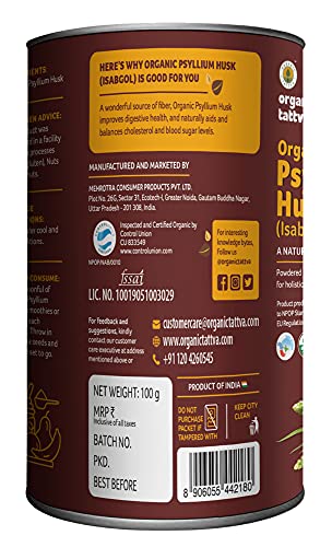 Image of Organic Tattva Wheat Grass Powder, 100g & Organic Tattva Psyllium Husk, 100g