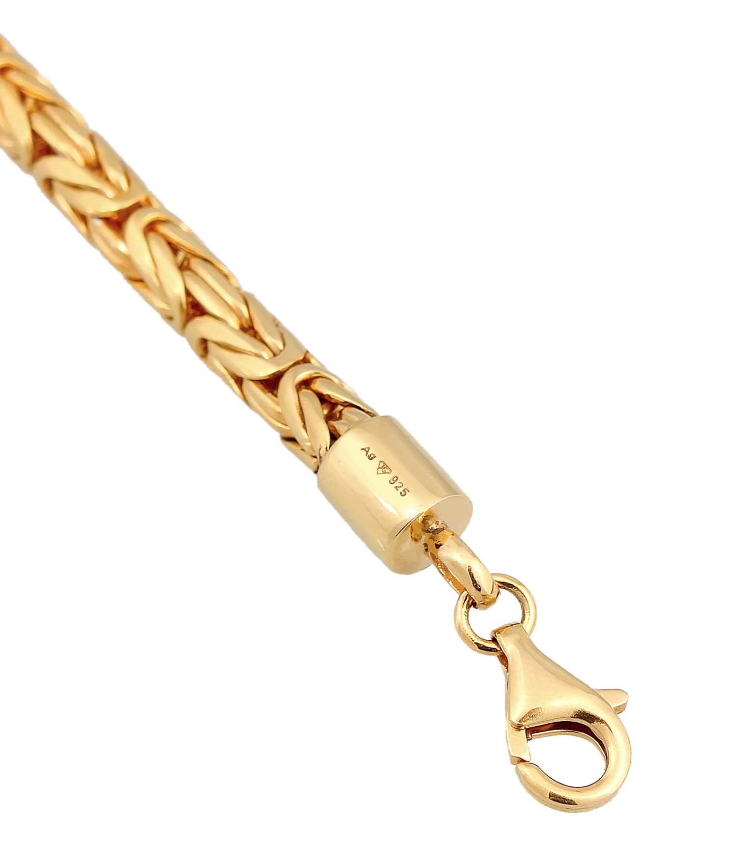 Kuzzoi Buddha Silber-Armband Herren 925 Silber Königsketten Armband (5 mm) | aus 925 Silber vergoldet goldenes Königsarmband für Männer 26.3g