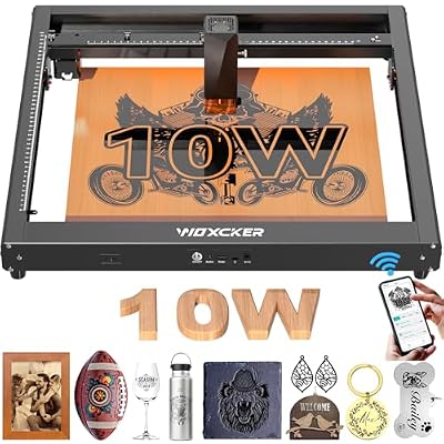 Laser Engraver 10W, 400x400mm Large Bed Size, 0.01mm High Precision, High-Speed Engraver Machine & Laser Cutter for Wood, Coated Metal, Leather, Glass, Stone (Class 1, 10000mW)