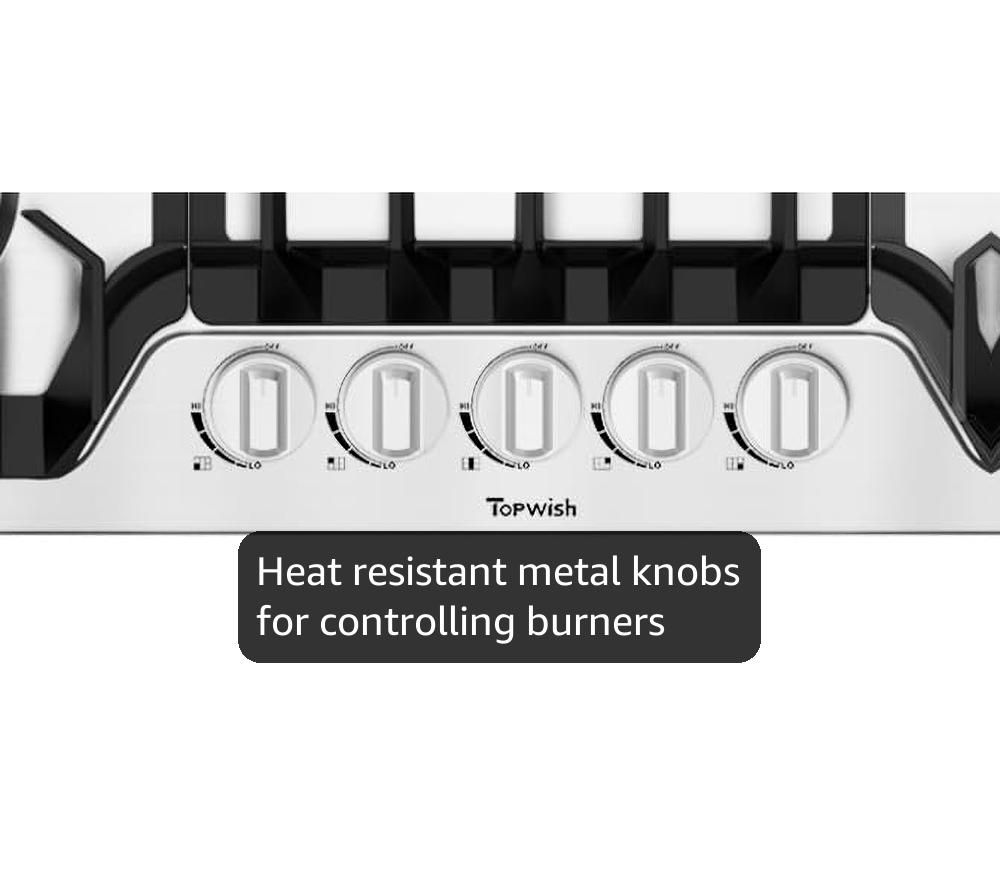 36 Inch Gas Cooktop, Propane Stove Top with 5 ITALY SABAF Sealed Burners 41,800BTU, NG/LPG Convertible Built-in Stainless Steel Stovetop with Thermocouple Protection for Rvs Kitchen Outdoor