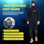 Full Wetsuits-5mm 3mm Wetsuit-Mens Neoprene Diving Suit Front Zipper Hoodie Snorkeling Surfing Suits High Elasticity Long Sleeve - Diving Water Sports Solid Colored Autumn Winter Spring Summer - Image 5