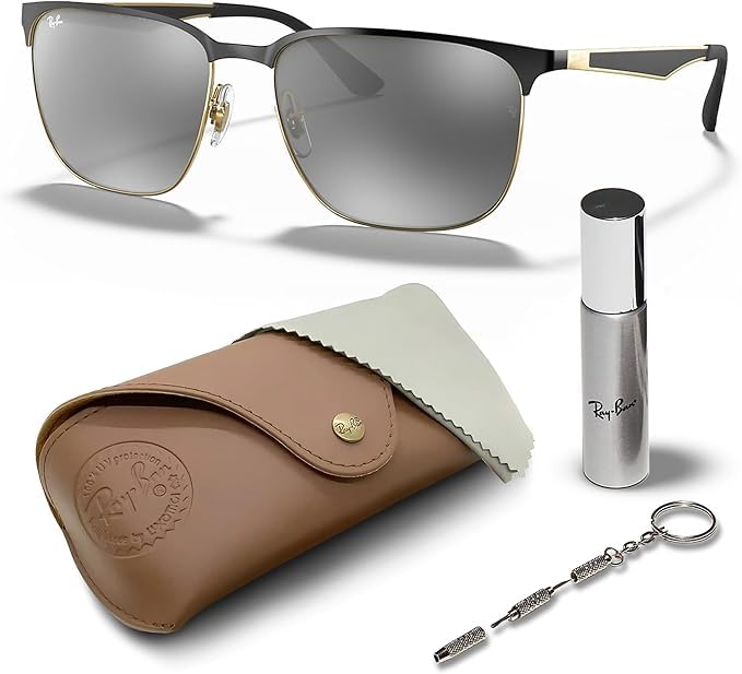 Ray-Ban RB2132 NEW WAYFARER Classic - Gafas de sol cuadradas para hombres y mujeres con kit oficial de gafas RAYBAN, Marco de tortuga pulido | Lente verde polarizada G-15, 52 mm