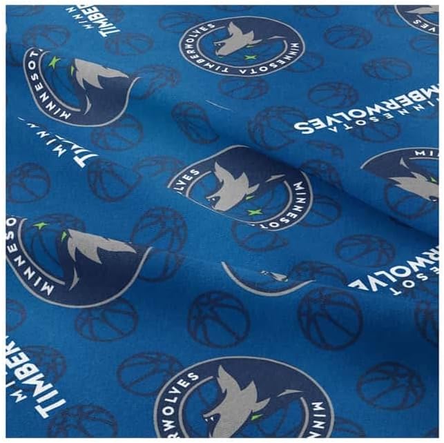 Quilting Cotton for Sewing – NBA Collection - 100% Cotton - Soft, Decorative Material - Pre-Cut 44-45 Inches Wide x 2 Yards - by Camelot Fabrics (Timberwolves)