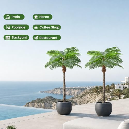 Image of Artificial Palm Trees for Outdoors,6ft Tall Fake Plant for Indoor /Outdoor