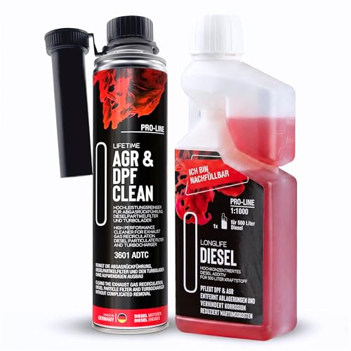 LIFETIME Diesel Additiv AGR & DPF Reinigungs-Kur Pro-Line | DPF Reiniger AGR Reiniger | Umfassende Reinigung und Pflege von AGR DPF Turbo für alle Dieselmotoren | alle 10.000km