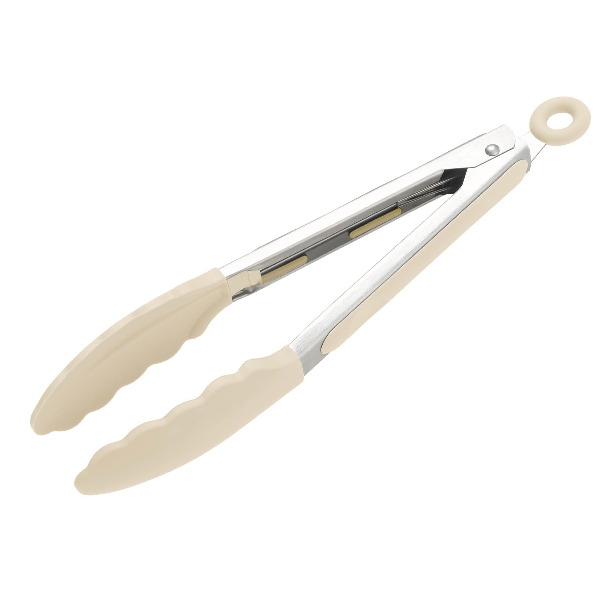Wiltshire Silicone Kitchen Tongs 23cm, Cooking & Serving Tongs, Salad & BBQ Tongs, Stainless Steel, Heat-Resistant Utensil, Non-Stick, Non-Scratch Tip, Biscotti, 27x3.5x3.7cm