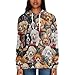 WELLFLYHOM Women‘s Fashion Hoodies 2025 Puppy Dog Graphic Sweatshirt Cute Outfits Long Sleeve Shirt Y2K Oversize Hoodie Athletic Fall Clothes Pullover Top Drawstring Sweater Shirts L