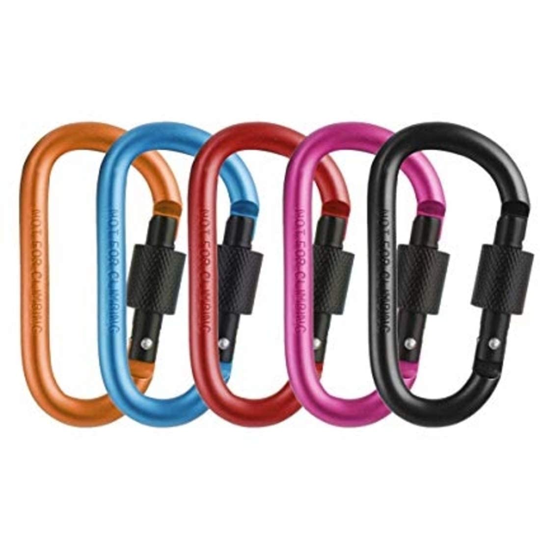 ™ Imported Aluminum Carabiner D-Ring Clip Hook Keychain Screw Locking - Multicolour (Pack of 2)-image-36