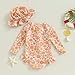 Toddler Baby Girl Long Sleeve Swimsuit One-Piece Zipper Swimsuit Girls Bathing Suit Rash Guard with Sun Hat (#3 Floral Yellow, 18-24 Months)