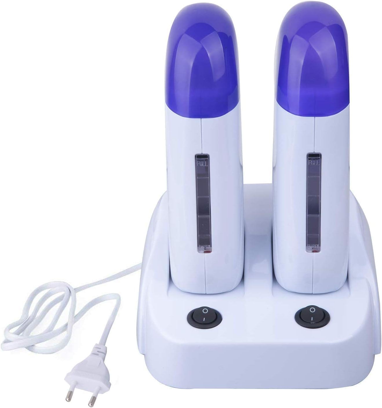 SQUADO - 2 Manos calentador de cera de rodillo para cera profesional de 40 W, depilación duradera con cera a rodillo