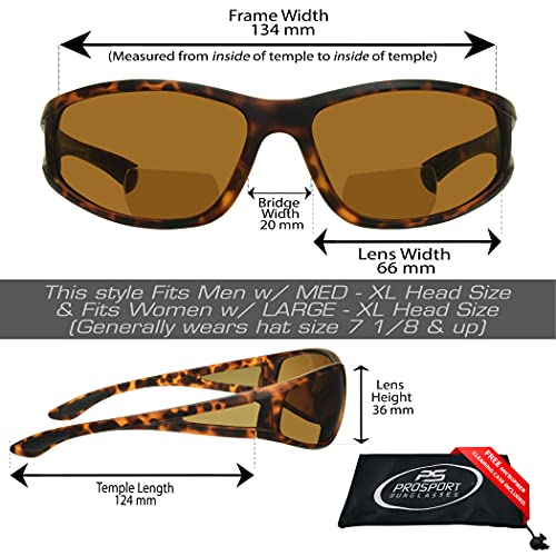 proSPORT Polarized Bifocal Maui Sunglass Readers Costa Fishing Sport Wrap Around Side Shield Men Women 1.50 2.00 2.50 3.002