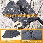 Orzbow Handwärmer Kinderwagen,Wasserdicht Künstliche Lammfell Handschuhe Kinderwagen mit Tasche,Winddicht Handmuff für Buggy,Winter Geschenk für Neue Eltern (Dunkelgrau)