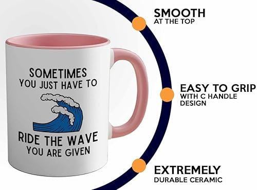 Miniatura 5 de Surfing Two Tone Pink Edition Coffee Mug 11oz - Ride the wave - Surfing Enthusiast Gifts Water Sport Surfboard Athletics Hobby Beach Sea Windsurf