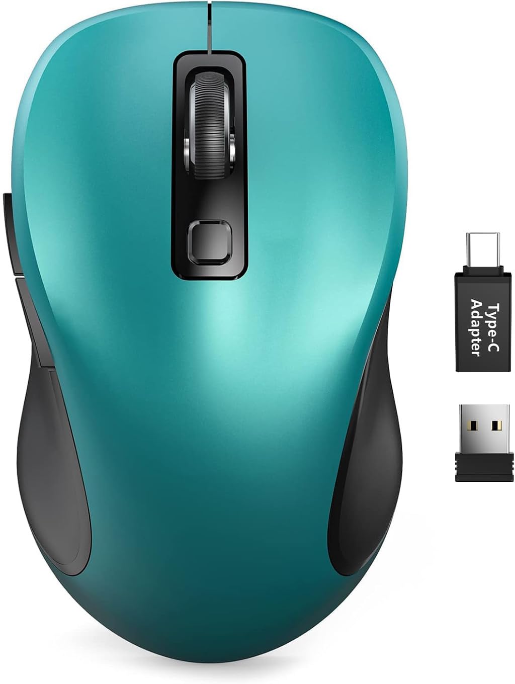 Trueque Wireless Mouse for Laptop, Ergonomic 6-Button Mouse, Teal