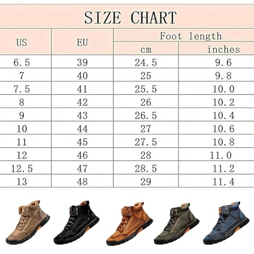 Sawbehind Mens Boots, Sawbehind Men's Comfortable Handmade Leather Boots, Outdoor, Waterproof, Hiking Boots, Arch Support, Spacious Toe Box, Arch Support2