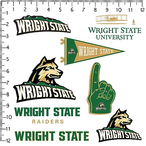 Image of Wright State University 8ct Vinyl Large Deluxe Stickers Variety Pack - Laptop, Water Bottle, Scrapbooking, Tablet, Skateboard, Indoor /Outdoor - Set of 8