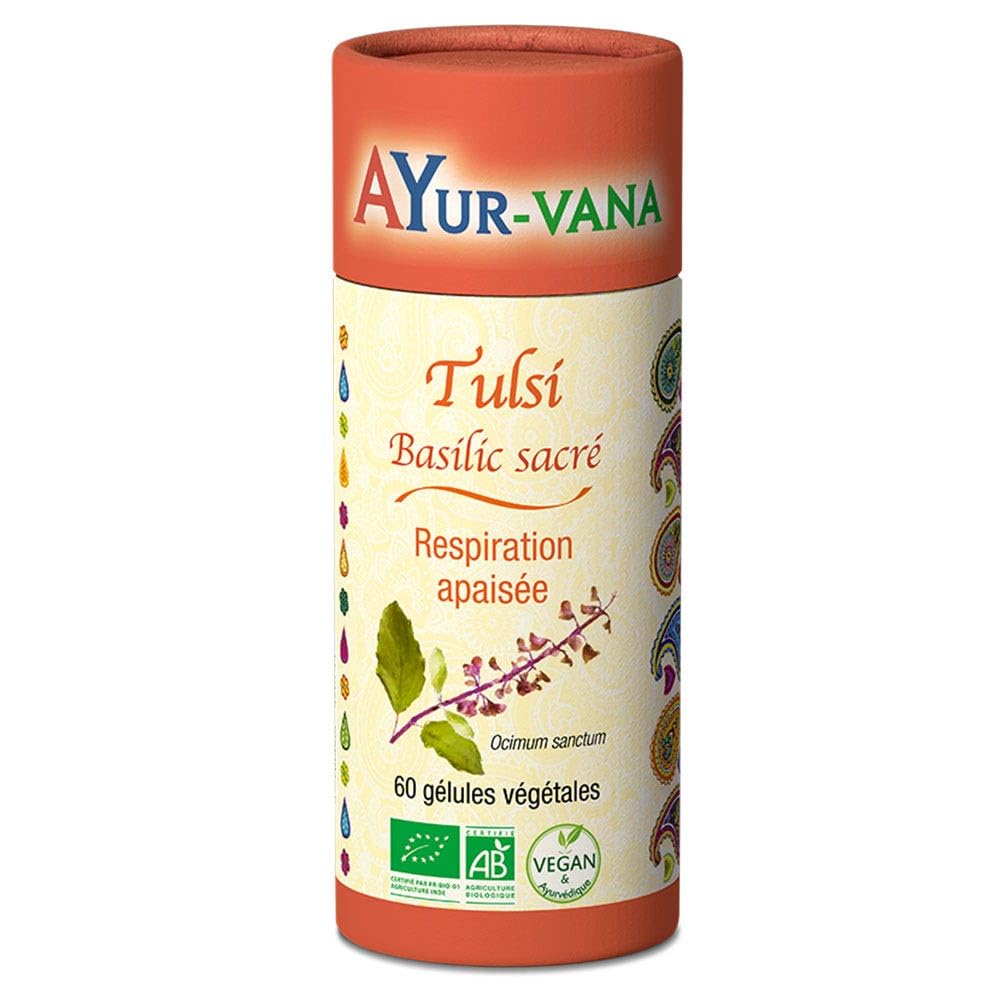 AYur-vana Tulsi Basilic Sacré Bio 60 Gélules 325 mg