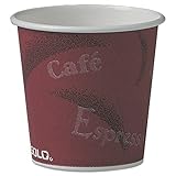 SOLO 374SI-0041 Single-Sided Poly Paper Hot Cup, 4 oz. Capacity, Bistro (Case of 1,000)