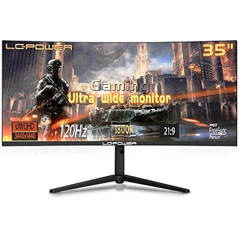 LC-POWER Ultrawide Monitor Gaming 35" UWQHD Curvo Negro Cover