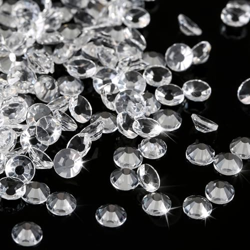 Image of Novani Rhinestones Glass Rhinestones for Crafts Nail Gems Clear Stones Jewels Round Gemstones Non-Hotfix Crystal,SS20,1440 Pieces,Transparent
