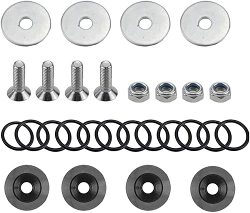 Liberación rápida de parachoques, cierres de parachoques delantero y trasero, pestañas de liberación rápida con juntas tóricas y tornillos, kits de