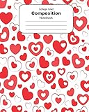 Heart Composition Notebook: Wide Ruled Extra Large 8\