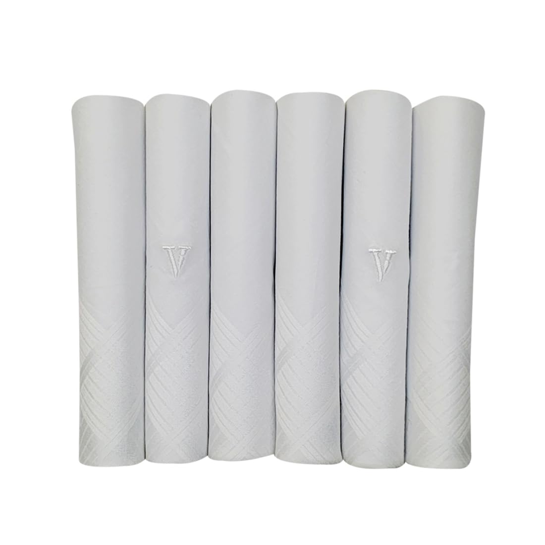 Men's Cotton White Handkerchief (Pack Of 6) White