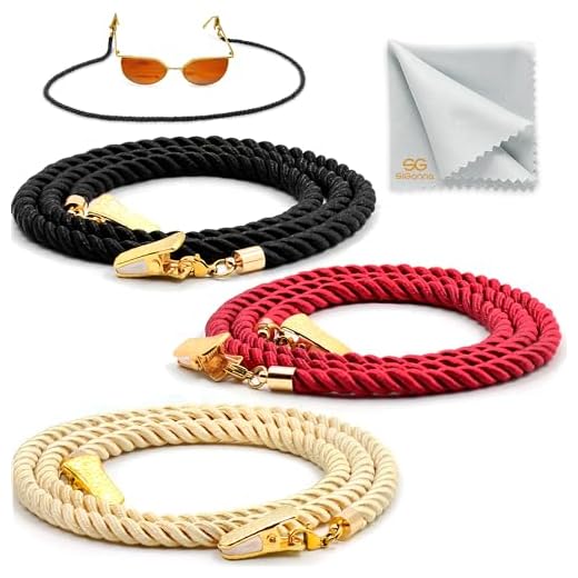 SIGONNA Glasses Strap String Holder Cord - Terylene Eyeglasses Strap Holders - Eye Glasses Accessory Chain - Eyeglass Chains for Women Men - Glasses Lanyard Around Neck - 3 Pcs (Gold)