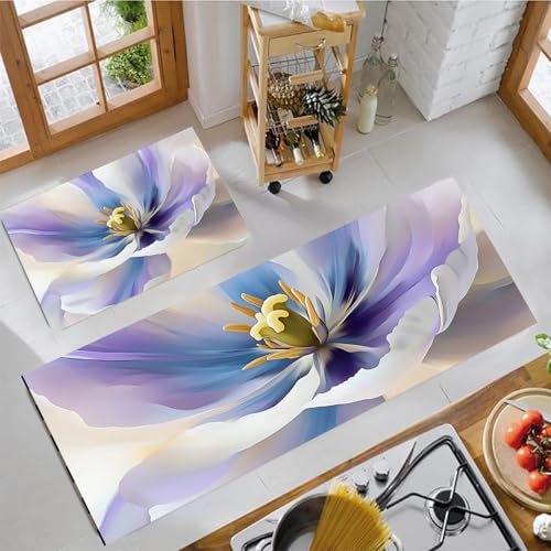 Tapis de cuisine lavable et antidérapant confort violet - 3