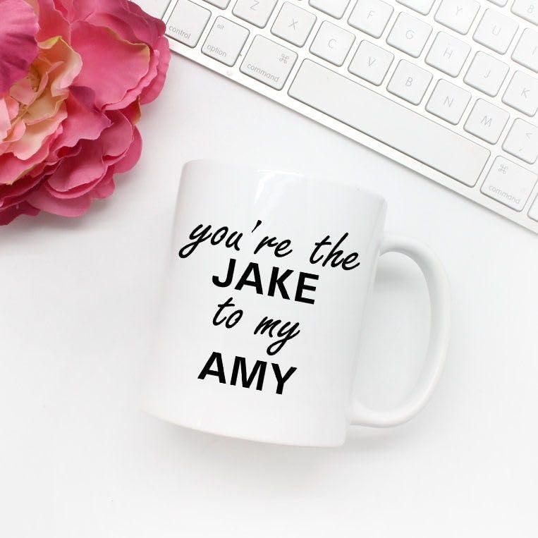 CRAFT MANIACS Brooklyn 99 Amy to My Jake Printed White 330 ML Designer Tea/Coffee Mug for SICTOM Lovers | Microwave & Dishwasher Safe