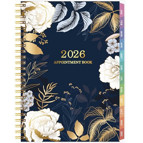 2026 Appointment Book 30 Minutes-Hourly Weekly Monthly Calendar Planner 2026 Jan 2026 - Dec 2026 6.2 x 8.4 2026 Daily Planner with Tabs Pocket Flexible Cover Great for Office Home School