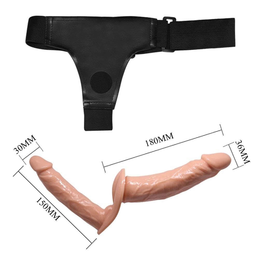 Doppio Strapon Anale Indossabile per Donna - Uomo, Strap on doppio dildo realistico per Pegging Anale Uomo o Cintura Giochi Lesbo