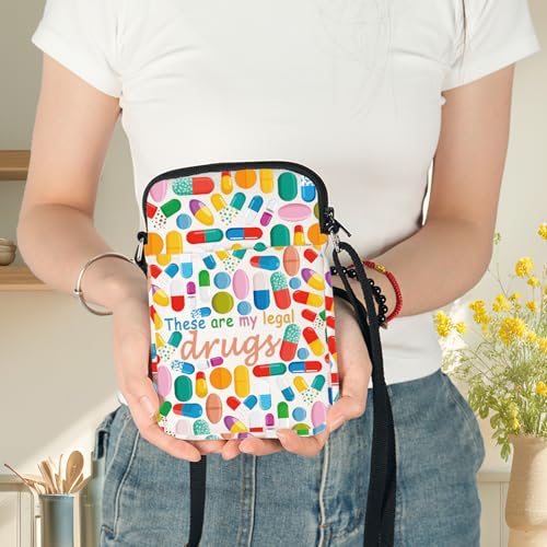 G2TUP Funny Pill Medicine Crossbody Bag Drugs Patients Gift These Are My Legal Drugs Shoulder Bag Medicine Pill Drugs Merch4