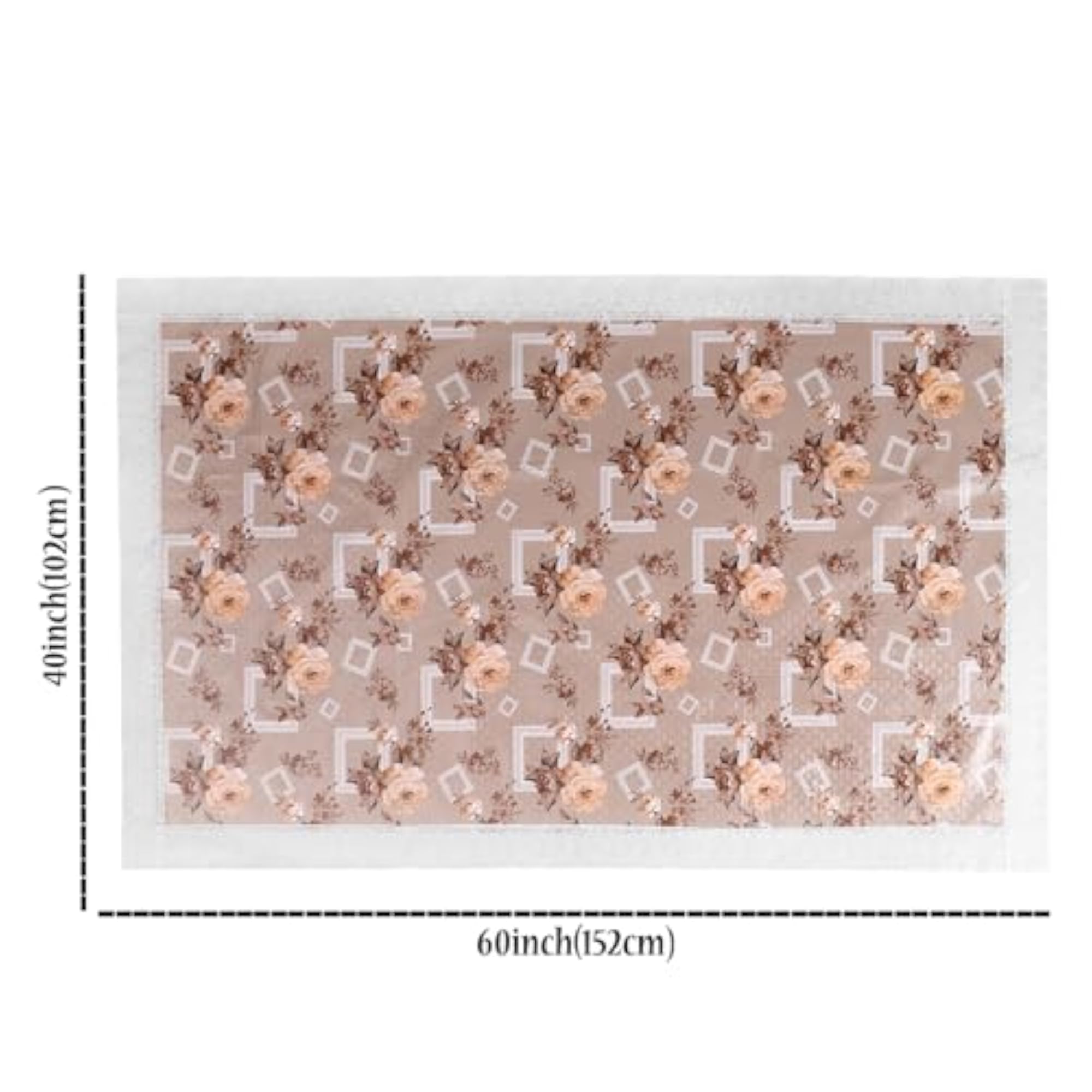 Brown PVC Waterproof Dining Table Cover for 4 to 8 Seater