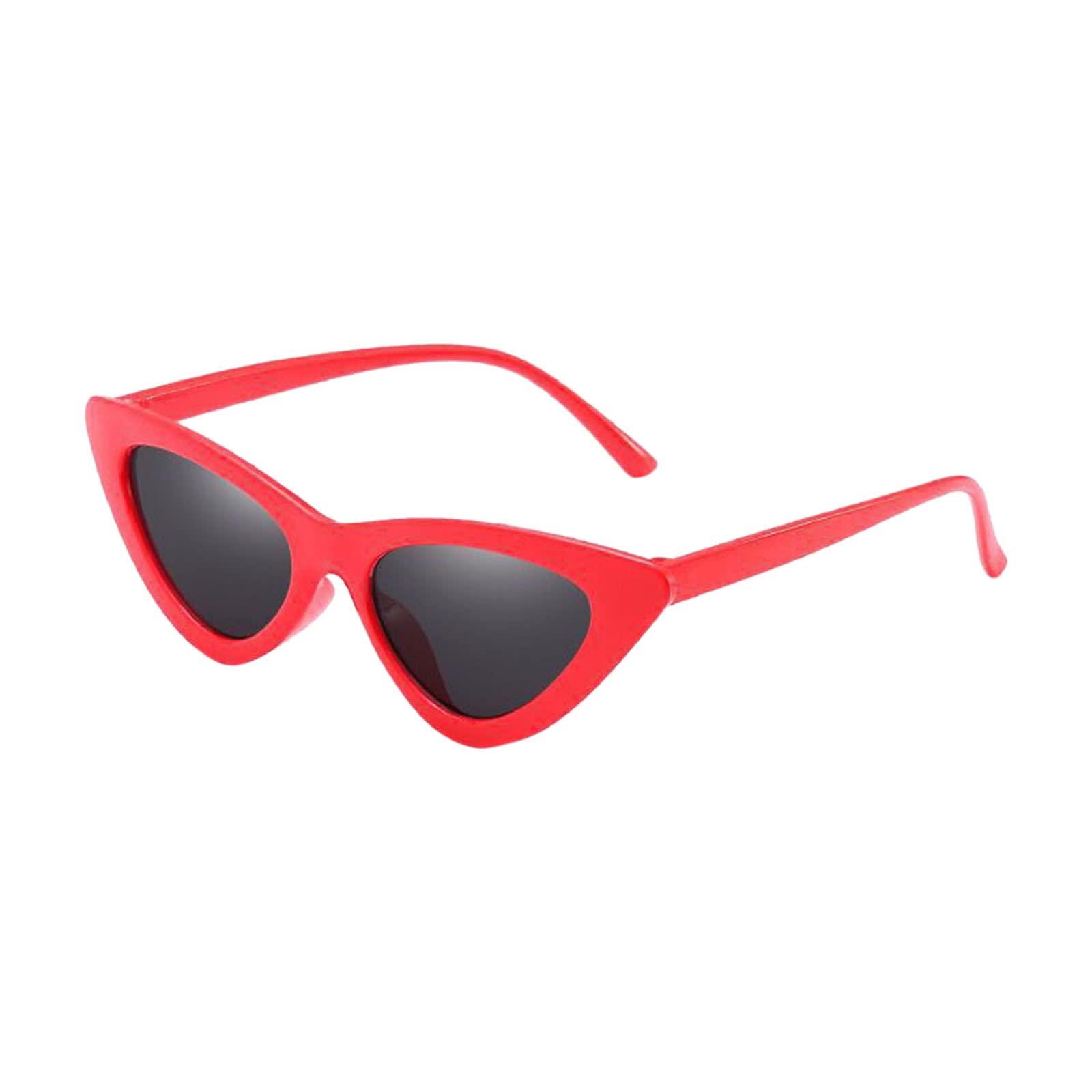 Generic Womens Retro Sunglasses Fashion European And Style Cat Eye Sunglasses Triangle Sunglasses Wooden for Men Red One
