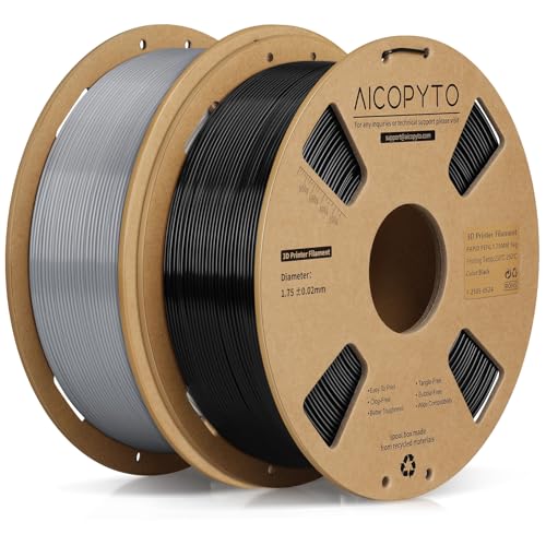Image of Rapid PETG Filament 2KG Black&Grey, High Speed 30-600mm /s 3D Printer Filament PETG 1.75mm Dimensional Accuracy + /- 0.02mm, 1kg Cardboard Spool(2.2lbs) Fits for Most FFF 3D Printers,Black+Grey