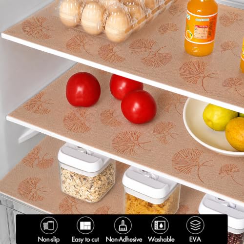 Image of ElastPro (45 cm X 5 m) Printed Shelf Liners for Kitchen Shelves, Drawer Mat, Shelf Liner, Fridge Mats, Kitchen Cabinet Drawer Mat Liner Sheets (Fan Leaf Copper)