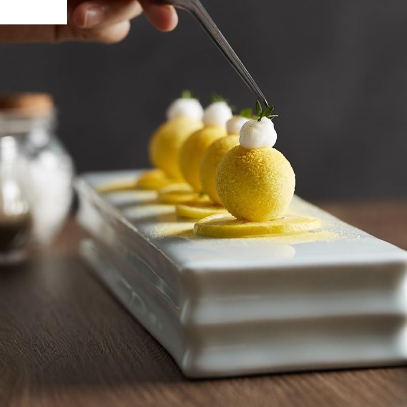 Talerze Prostokątne Ceramiczne Talerze Deserowe Do Chleba, Restauracja, Jednokolorowe, Naczynia Stołowe, Sashimi, Sushi, Przekąski, Taca Deserowa, Naczynia Do Gotowania, ，17 Inch