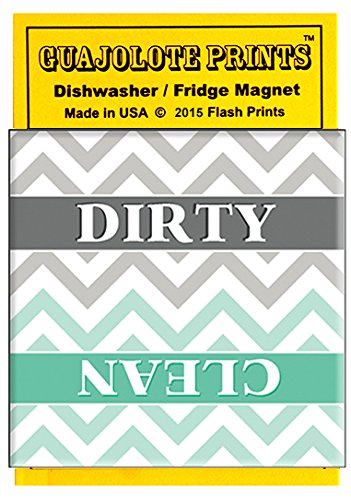Dishwasher Magnet Clean Dirty Sign, Strong Clean and Dirty Magnet for Dishwasher (Turquoise Stripes)