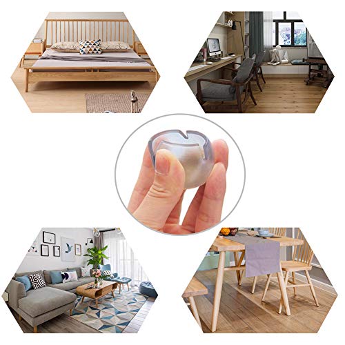 16 Pack Chair Leg Caps Silicone Floor Protector Round Furniture Table Feet Covers Without Felt Pads,Fit Round Diameter 0.99" - 1.14", Transparent