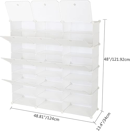 Miniatura 7 de Organizador de zapatos, cajas de zapatos resistentes y transparentes, apilables, ahorran espacio, almacenamiento de zapatos a prueba de polvo,