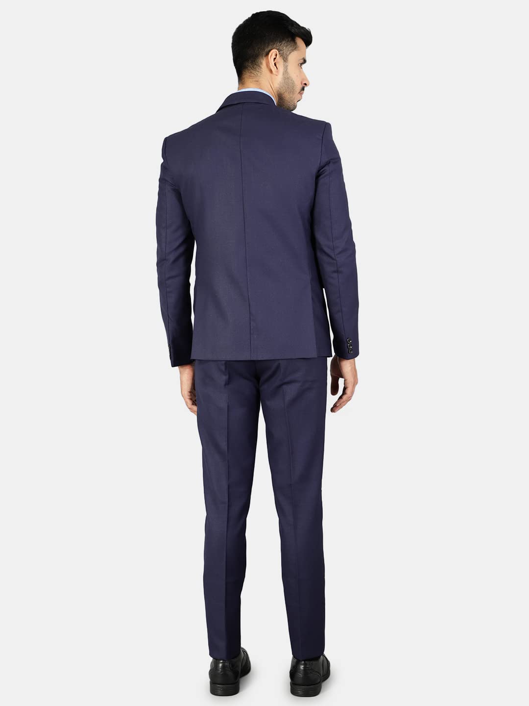 WINTAGE Mens Polyester Cotton Plain Blue Two Piece Suit : 40/ M - Image 3 thumbnail