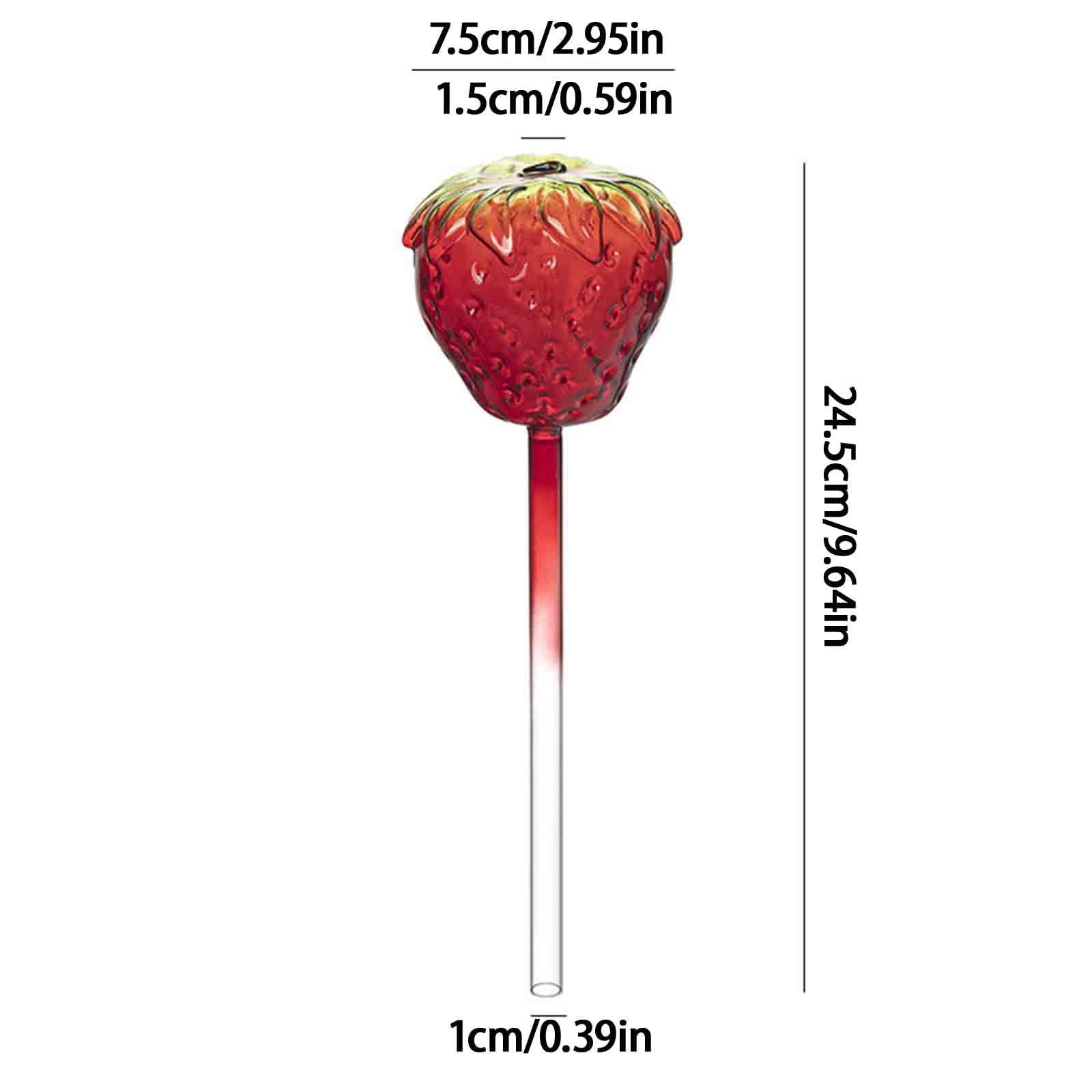 Szklane Kulki Nawadniające Roślin Kreskówkowe Dekoracyjne Dozownik Samonawadniające Powolne Uwalnianie Kule Do Podlewania Do Tarasy Biuro(Strawberry-4pcs)