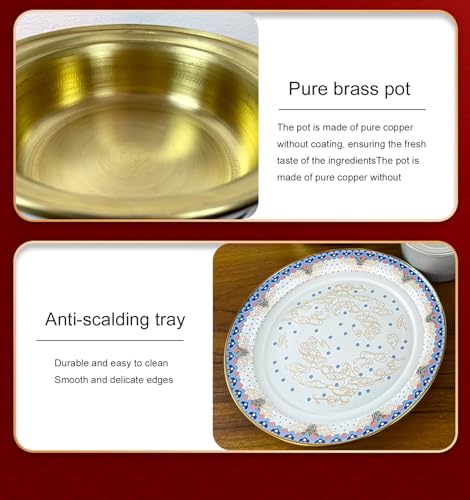 Olla pequeña de cobre para hot pot tradicional chino miniatura 5