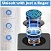 Gym Locker Padlock eLinkSmart Fingerprint Mobile APP Unlock Remote Management Outdoor Waterproof Keyless Biometric Padlock for Gym Luggage Bags Locker Storage Tool Box Gun Case Footlocker Black