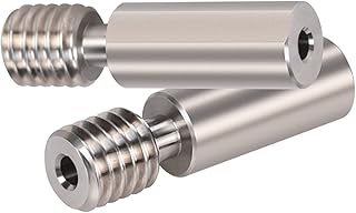 BIQU Heat Break Throat All Metal 303 Stainless Steel Heatbreak Tube Thermal Barrel Feeding Tube 3D Printer Parts for H2 Exruder Hotend BIQU BX 3D Printer Throat Nozzle (Pack of 2pcs)