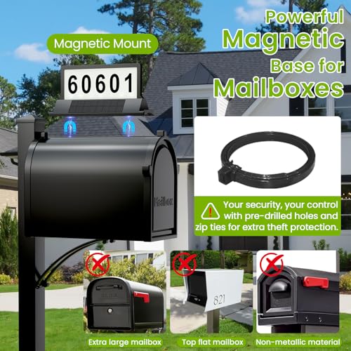 Solar Mailbox Sign: Illuminated Numbers, Magnetic Mount, 23% Off - Image 3