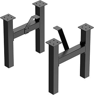 Orgerphy 16” Black Bench Legs (2PCS) H-Shape with Additional Bracket Heavy Duty Furniture Legs Table Legs Bench Legs | Mid Century Modern Metal Legs for Coffee Table Furniture Bench Legs (16x12in)